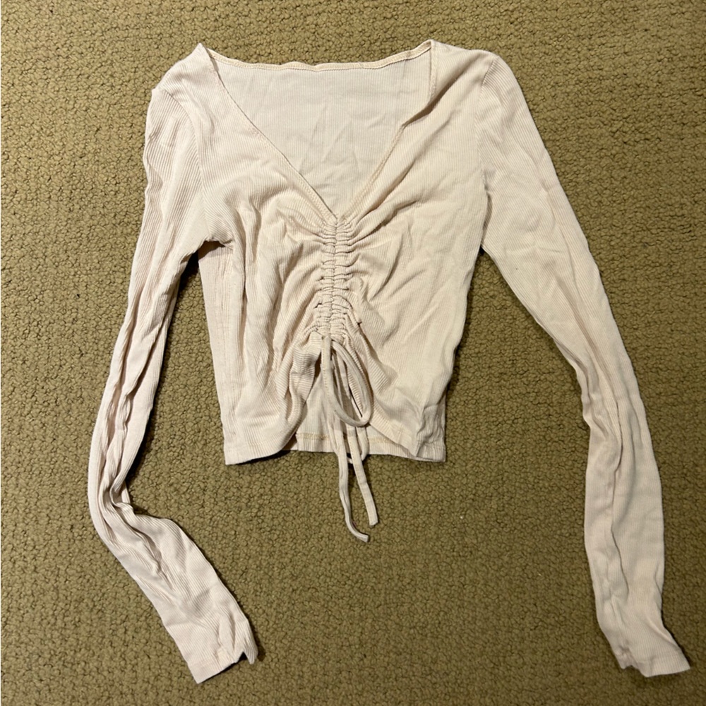 Cropped tan long sleeve